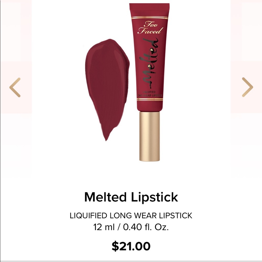 Too Faced Melted Lipstick in Velvet